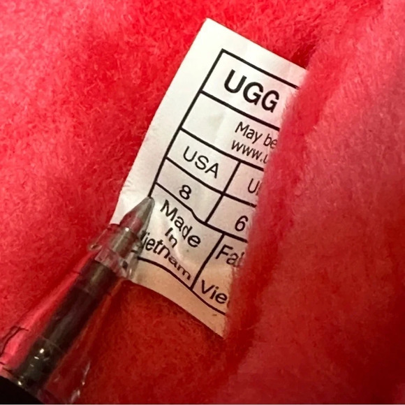 UGG DISCOQUETTE GENUINE SHEARLING SLIDE SLIPPER IN PINK GLOW. Sz: 8 - Picture 8 of 10